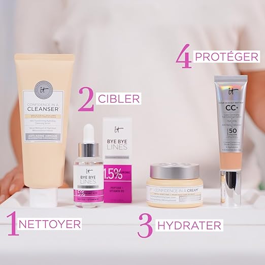 IT Cosmetics Bye Bye Lines Hyaluronic Acid Serum for Face - Hydrating Anti-Aging Facial Serum With Peptide &amp Vitamin B5 Visibly Plumps Skin Smooths Look of Fine Lines For All Skin Types - 1 fl