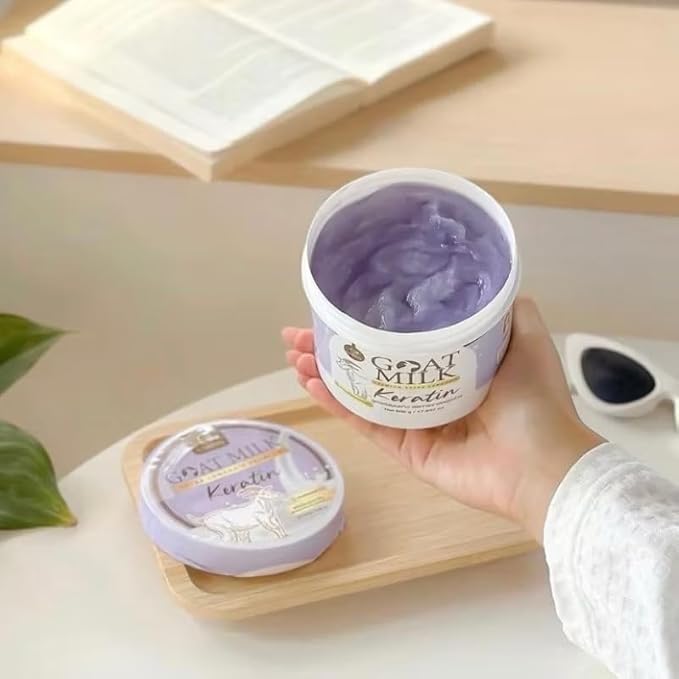 (Purple) Milk Extra Long Hair Keratin Mask ? Hair Treatment Cream 500g