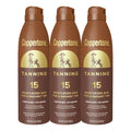 Coppertone Tanning Sunscreen Spray with Broad Spectrum SPF 15 Water Resistant Spray Sunscreen Lightweight and Non-Greasy 5.5 Oz Pack of 3