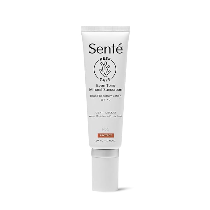Sent? Even Tone Mineral Sunscreen Tinted | SPF 40 Light-Medium | Hydrating Lightweight Sun Protection Treatment for Redness &amp Discoloration | UVA/UVB &amp Blue Light Defense | 1.7 oz