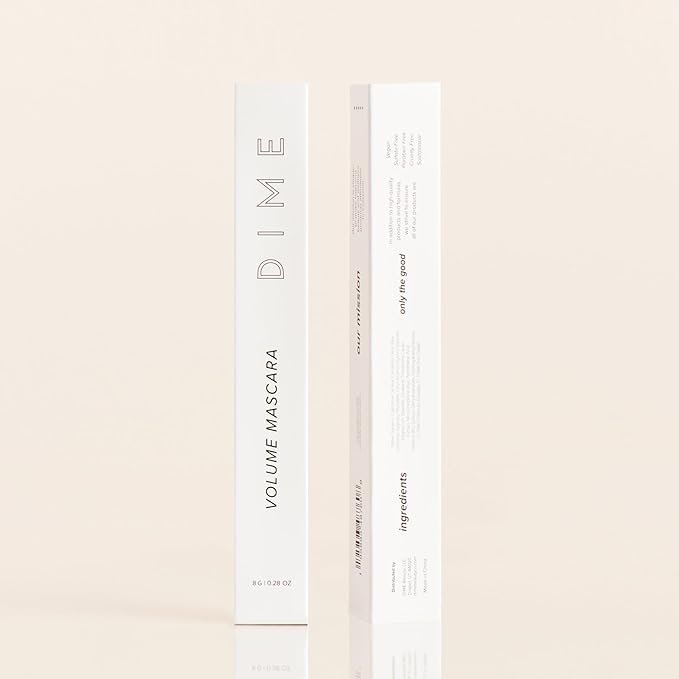 DIME Beauty Volume Mascara - Smudge-Proof Tubing Mascara for Fuller Thicker Lashes Adds Volume &amp Length Black 0.28 oz / 8 g