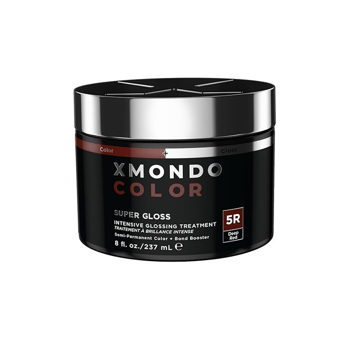 XMONDO Color Deep Red Brown Color Depositing Mask &amp Semi-Permanent Hair Dye Super Gloss Infused with Bond Boosters for Nourishment Revitalize &amp Repair Vegan Formula 8 Fl Oz