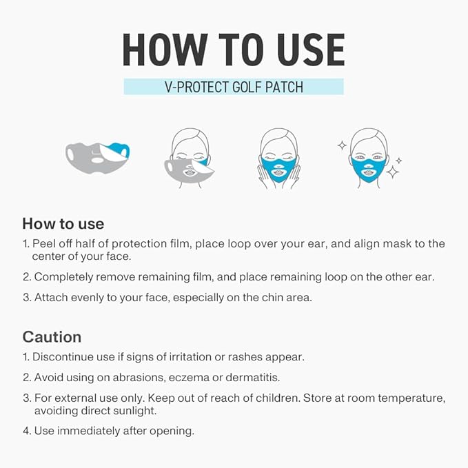 V-Protect Golf Patch ? UV Protection Hydration &amp Lifting Face Mask for Outdoor Sports | Korean Skincare Patch for Golf Hiking Tennis (Pink G128649)