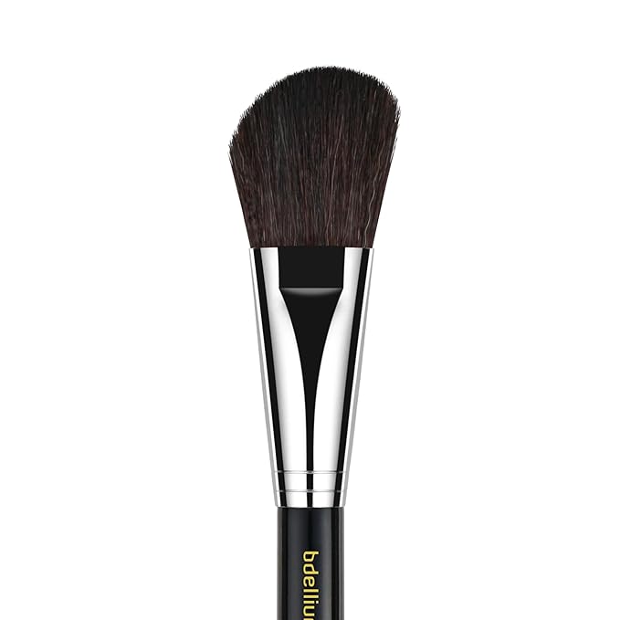 Bdellium Tools Professional Makeup Brush - Maestro Series 962 Slanted Blusher - With Mix of Soft Synthetic &amp Natural Fibers For Contour &amp Highlight (Black 1pc)