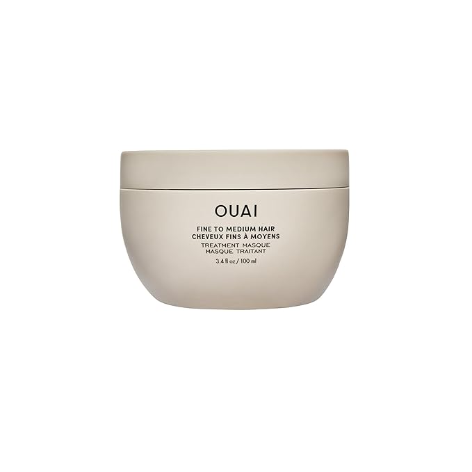 OUAI Fine to Medium Hair Treatment Masque - Mask for Hair Repair Hydration and Shine - With Shea Butter Keratin and Panthenol - Paraben Phthalate and Sulfate Free (3.4 Oz)