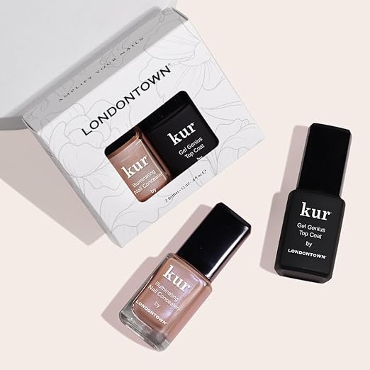 LONDONTOWN kur Nail Conceal &amp Go Duo Set Includes Nail Illuminating Concealer &amp Gel Genius Top Coat 2 Piece Set 0.4 Fl Oz