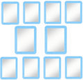 10 Pack Blue Magnetic Locker Mirror5 x 7 Iocker Mirror Magnetic - Small Mirrors for School Locker Bathroom Workshop Toolbox Office CabinetEasy Install