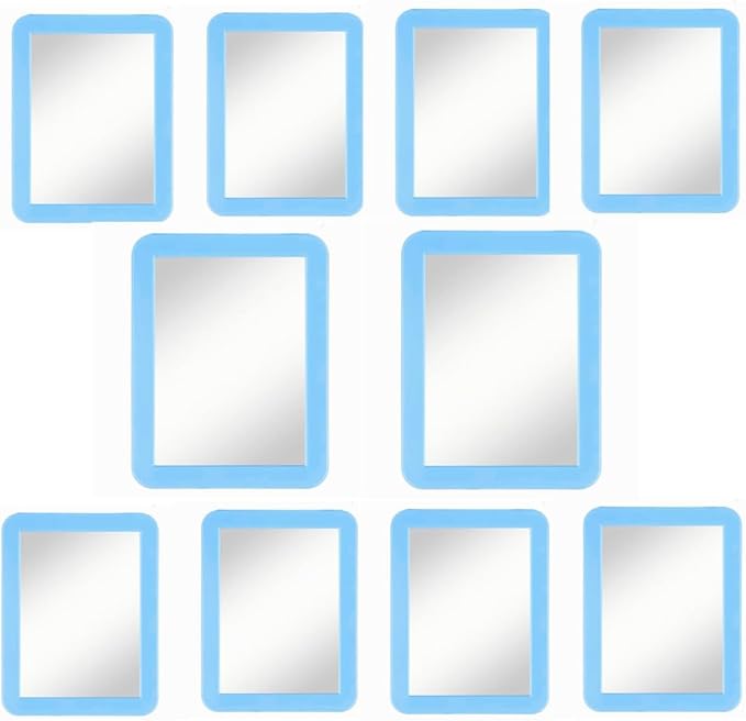10 Pack Blue Magnetic Locker Mirror5 x 7 Iocker Mirror Magnetic - Small Mirrors for School Locker Bathroom Workshop Toolbox Office CabinetEasy Install