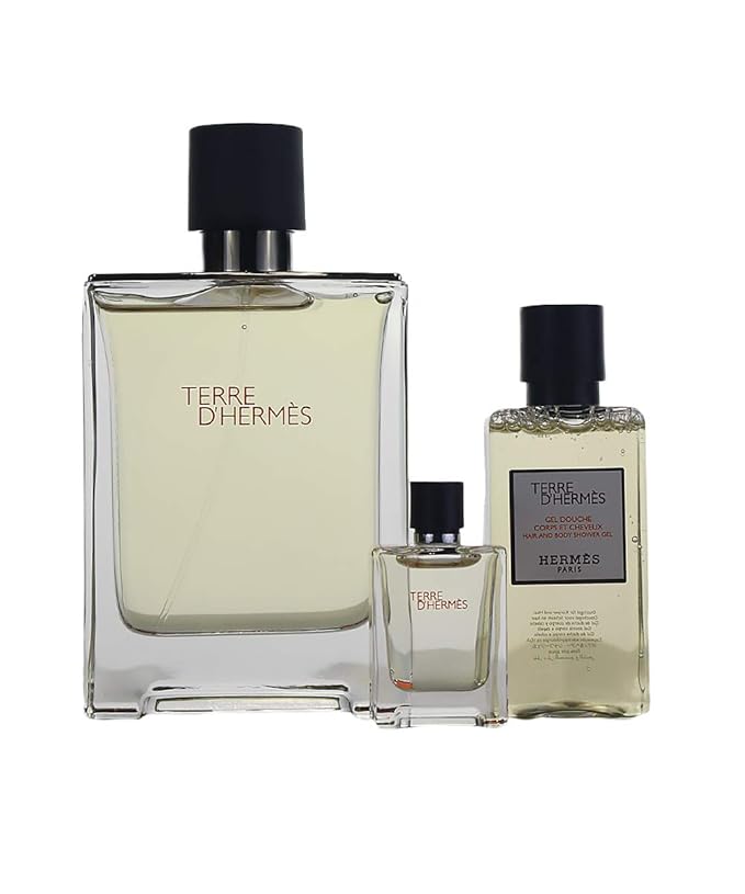 HERMES Terre D' 3 Pc. Gift Set for Men S/g 1.35 Oz + Edt 3.4 Oz + Edt 0.17 Oz 3.4 Fl Oz