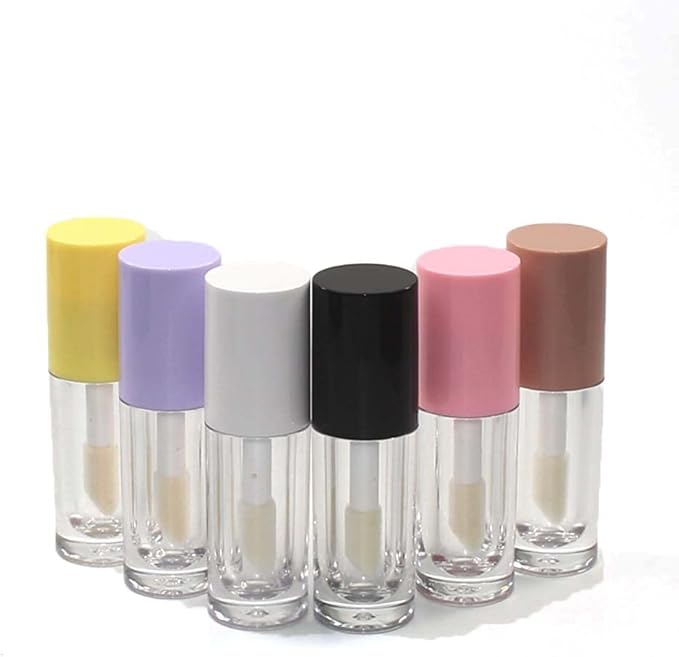 COSIDEA 30pcs Nude Empty 6ml 0.2oz Lip Gloss Tubes with Big Doe Foot WandRound Lipgloss ContainersConcealer Tube Cosmetic Packing Container Bulk Wholesale