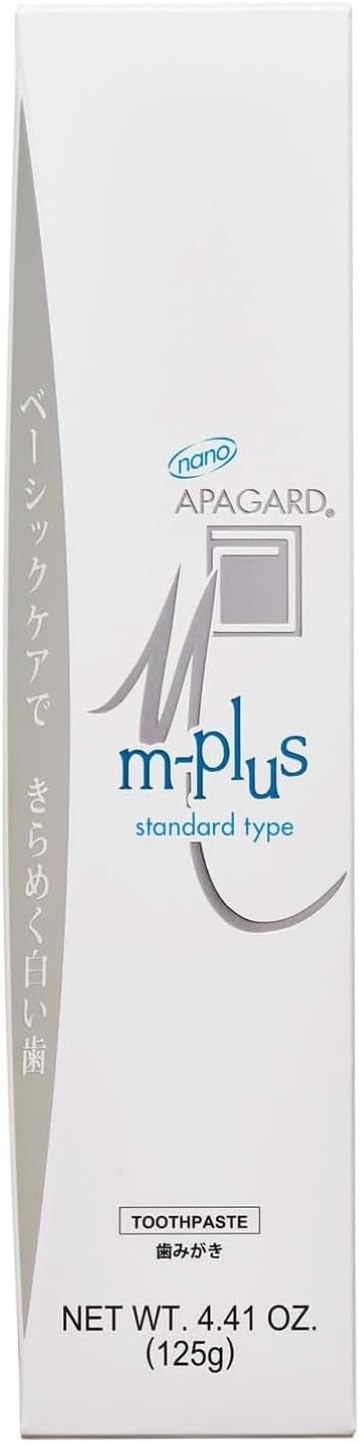 APAGARD® M-Plus Sangi's Nano-Hydroxyapatite Toothpaste for Naturally Whiter Teeth No Fluoride for Family use 125g / 4.4 oz Mild Mint Flavor Pack of 2