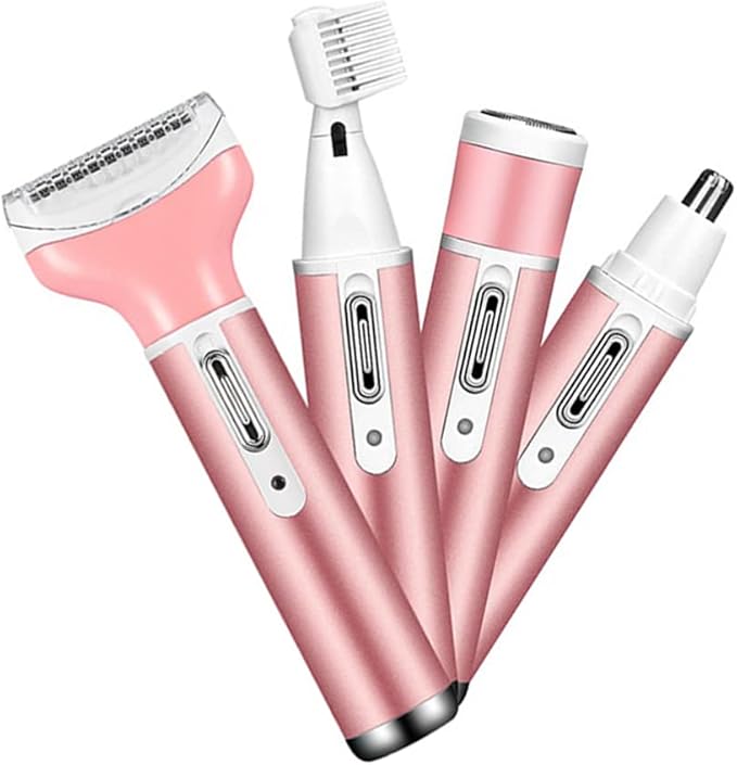 Electric Shaver Women 4 in 1 Women's Shaver Face Nose Eyebrows and Body Electric Bikini Trimmer (Figure)