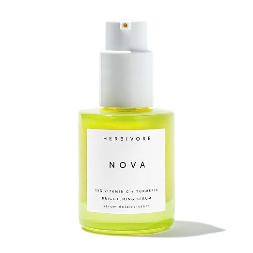 HERBIVORE Nova 15% Vitamin C + Turmeric Brightening Serum for Dark Spots Hyperpigmentation + Even Skin Tone | Vegan Plant-Based Cruelty-Free 30 mL / 1 oz