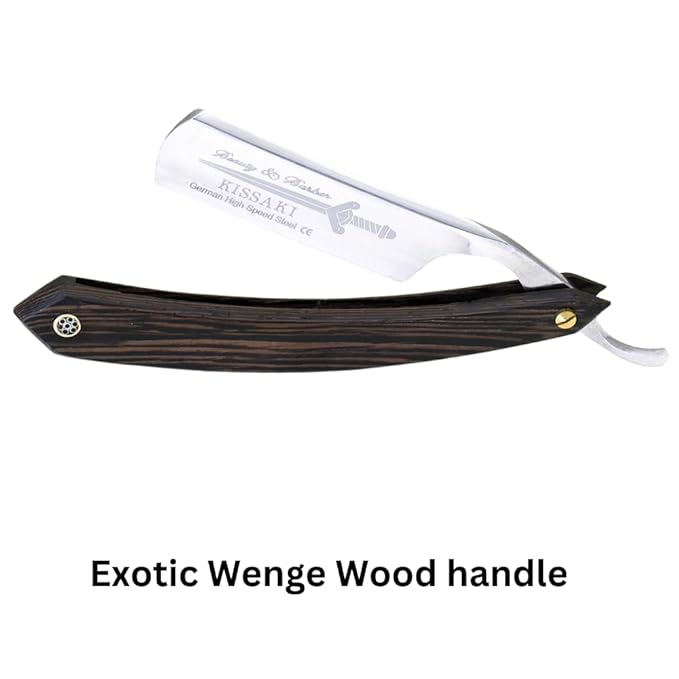 Shave Ready Straight Razor - Straight Edge Razor with Wenge Wood Scale &amp Sheath ? Sharp High Speed Steel Straight Edge Razors for men Classic Barber Accesories