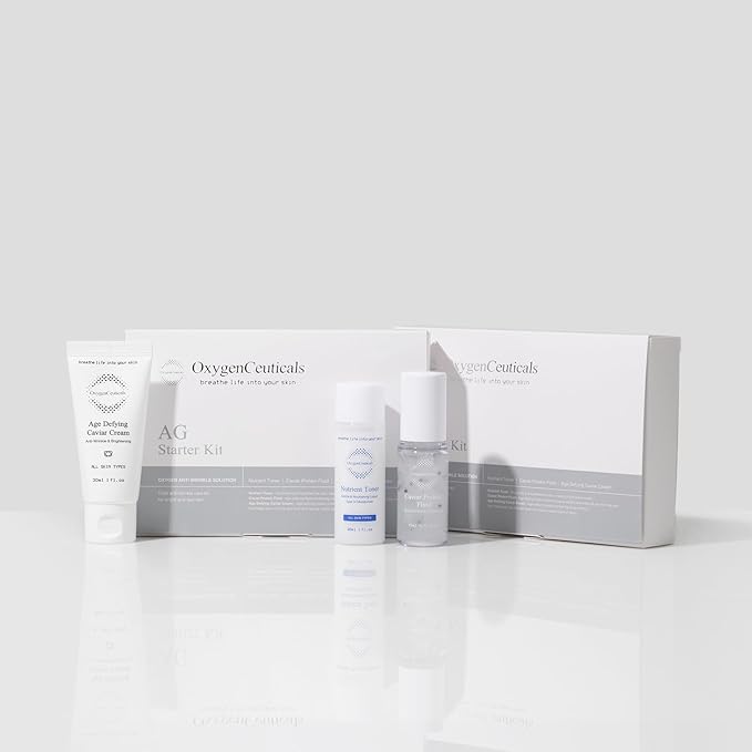 OxygenCeuticals AG Starter Kit ? Anti-Aging Kit Nutrient Toner 30ml Caviar Protein Fluid 15ml &amp Age-Defying Caviar Cream 30ml