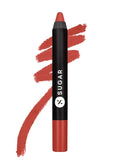 SUGAR Cosmetics Matte As Hell Crayon Lipstick With Free Sharpner Long Lasting Matte Lip Crayon - 11 Elle Woods (Brown Nude) 2.8 g