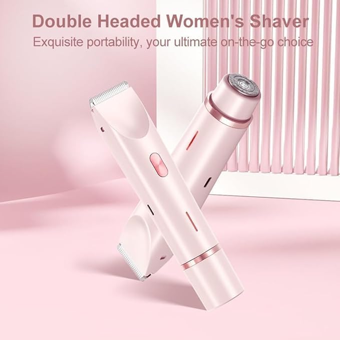 2025 New Razor Bikini Trimmer for Women 2 in 1 Electric Lady Shaver Dual-Head Electric Shaver for Women Painless (Purple)