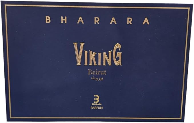 Bharara Viking Beirut Gift Set Parfum 3.4oz 100ml with mini 1.0oz/30ml and Body Lotion 6.0oz/180ml