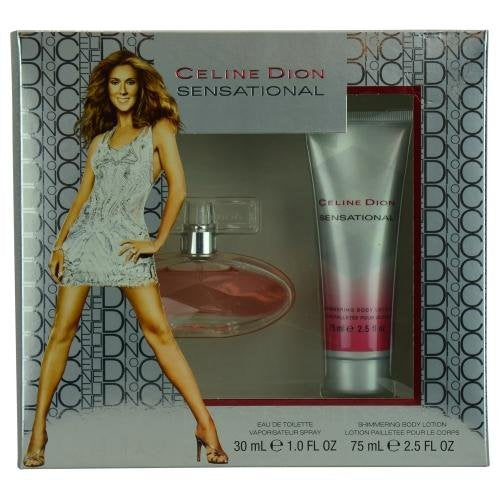 CELINE DION SENSATIONAL by Celine Dion Gift Set for WOMEN: EDT SPRAY 1 OZ &amp SHIMMER BODY LOTION 2.5 OZ