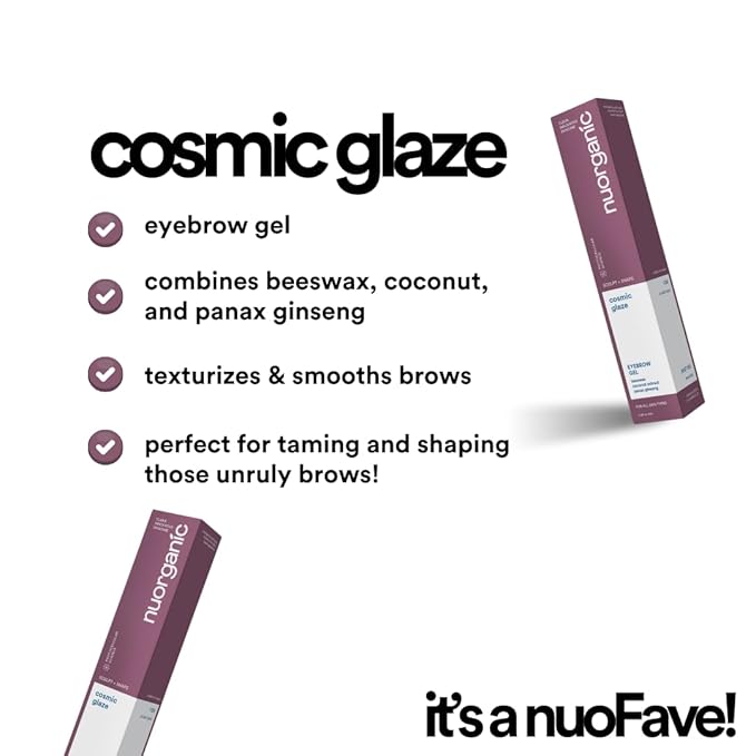 Nuorganic Brow Gel Clear - 6ml Natural Eyebrow Gel Clear for Brow Growth | Vegan &amp Cruelty-Free Eyebrow Gel Infused with Beeswax and Coconut Extract for Sculpting and Nourishing Brows