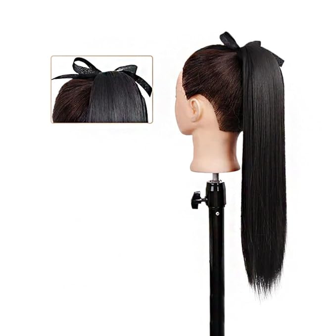 Hair Accessories 22/34 Inch Ponytail Extension Straight Hair Wig Bow Hair Band Synthetic Ponytail Women Extra Long Hair Extensions Hair Pieces For Women(0122inches)