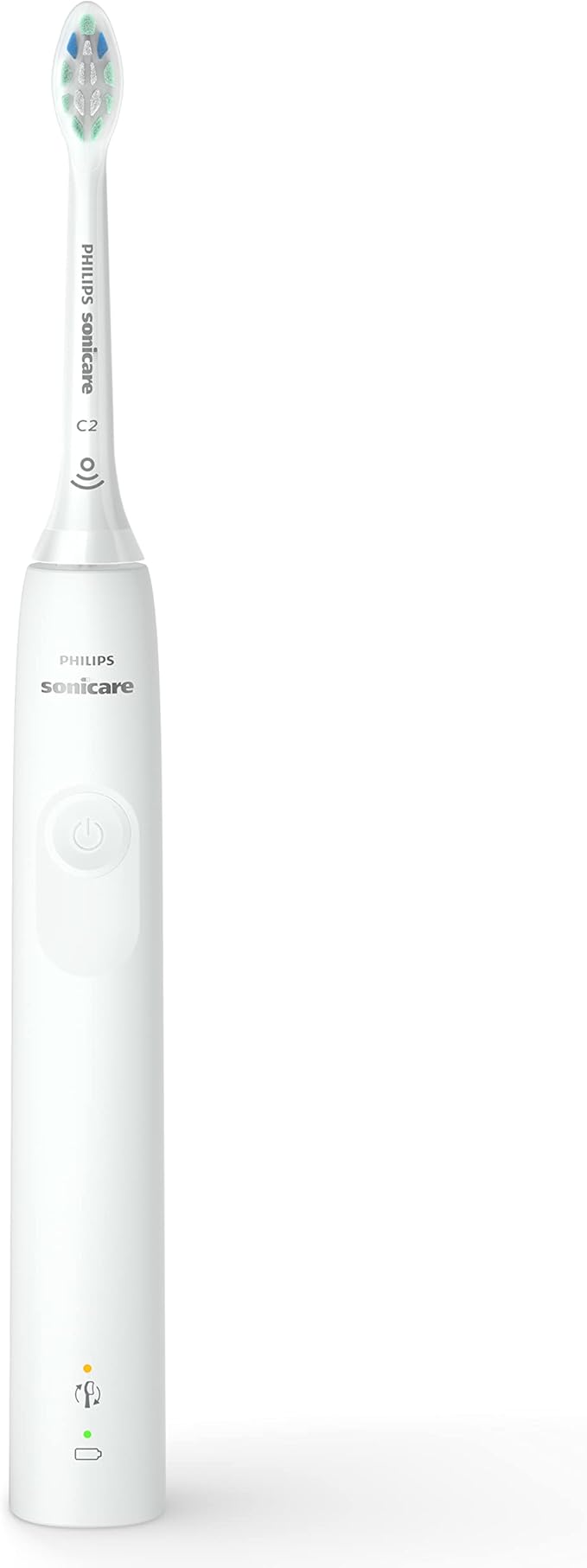 Philips Sonicare 4100 Rechargeable Electric Toothbrush with Pressure Sensor 2 Intensity Settings SmarTimer and QuadPacer 14-Day Battery Life White Model HX3681/23