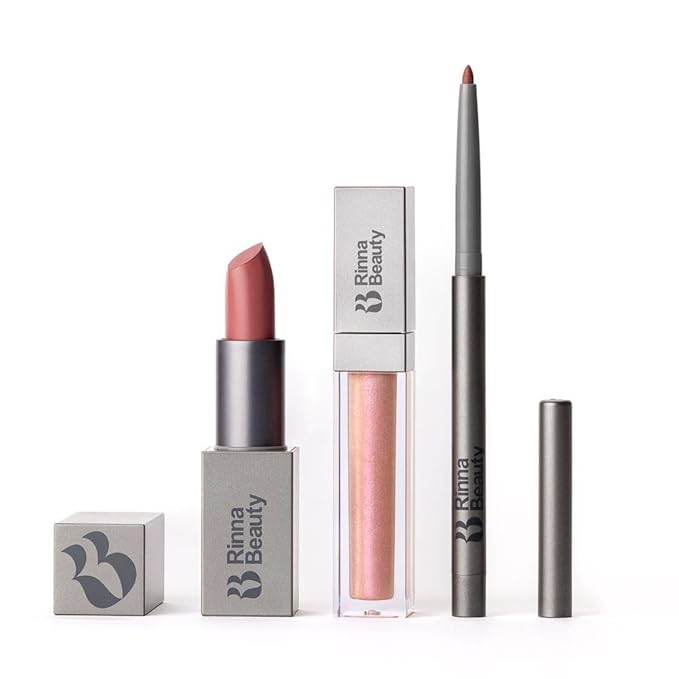 Rinna Beauty Lip Kit - Rodeo Drive - All in One Perfect Rose Lip Color - Includes Lipstick Lip Gloss and Lip Liner - Vegan Formula Long-lasting Anti-Aging Moisturizing Cruelty-Free - 1 each