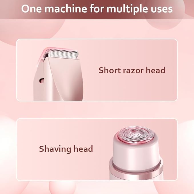 2025 New 2-in-1 Women's Body Shaver Bikini Trimmer Rechargeable Cordless Electric Shaver for Women IPX7 Waterproof Wet and Dry Hair Trimmer for Facial Face Lip Chin Underarm Legs (Blue)