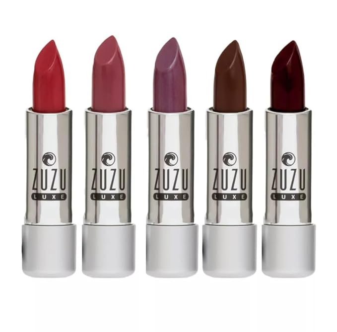 Zuzu Luxe Lip Color Lipstick (Femme Fatale - Deep Red/Cool Cr?me) Natural Hydrating Lipstick Paraben Free Vegan Gluten-free Cruelty-free Non GMO 0.13 oz