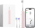 Laifen Wave Electric Toothbrush Oscillation &amp Vibration Sonic Electric Toothbrush for Adults with App 3 Brush Heads IPX7 Waterproof Magnetic Rechargeable Travel Powered Toothbrush ABS(Pink)