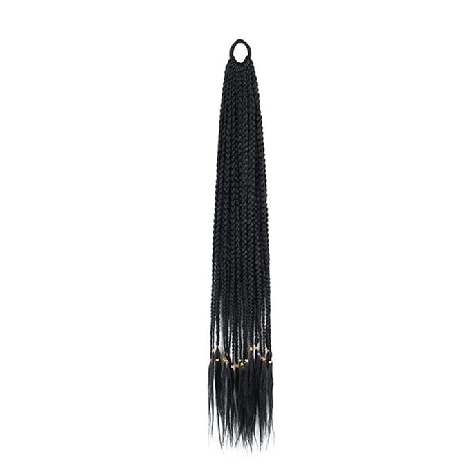 Hair Accessories 24 Inch Braided Ponytail Multicolor Braid Extensions Rainbow Braided Hair Extensions Synthetic Wigs with Elastic Bands Hair Pieces For Women(A1)