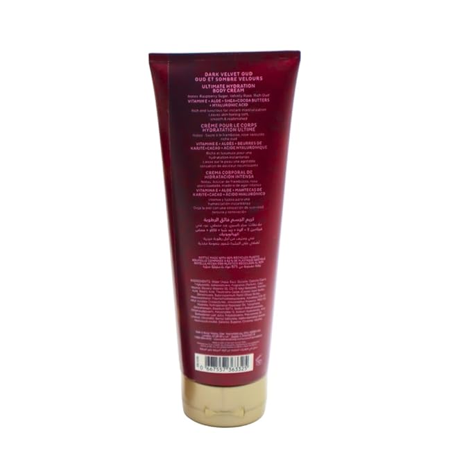 Bath &amp Body Works DARK VELVET OUD Fine Fragrance Mist &amp Ultimate Hydration Body Cream 2-piece Gift Set with a Red Bow for Holidays ? Full Size