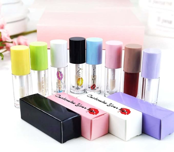 COSIDEA 30pcs Pruple Empty 6ml 0.2oz Lip Gloss Tubes with Big Doe Foot WandRound Lipgloss ContainersConcealer Tube Cosmetic Packing Container Bulk Wholesale