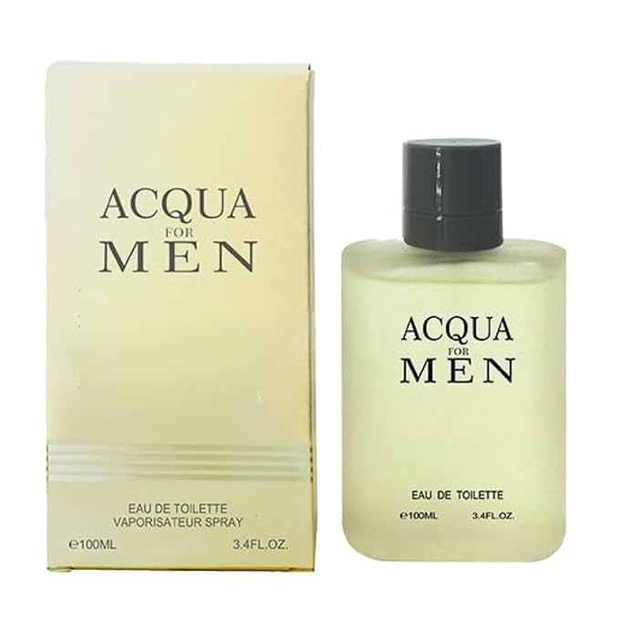 Cologne 4-Piece Includes Yes Great Men/Acqua/Acqua Black/Man Cool of Woody Spicy Citrus Cologne for Men in 100ml/3.4 Fl oz x 4 Bottle Fragrance for Man