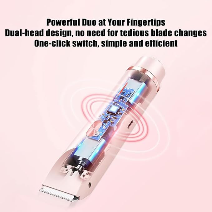 Razor - Bikini Trimmer for Women 2025 New Ultimate 2-in-1 Body Shaver with Removable Head Painless Hair Removal Wet &amp Dry for Leg Arm Underarm Bikini Area (Purple)