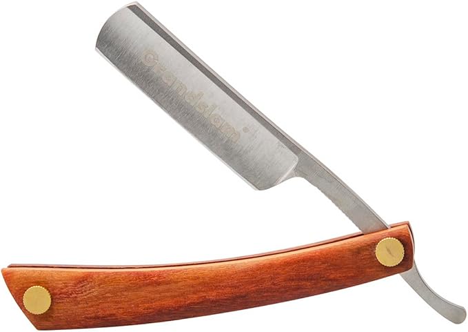 Grandslam Shaving Straight Razor Kit Cutthroat Straight Razor With Leather Strop Shaving Brush and Bowl Stainless Steel Stand Shave Soap Gift for Men