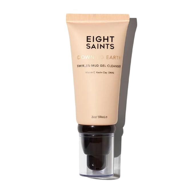 Eight Saints Down To Earth Mud Gel Face Wash Natural and Organic Gentle and Effective Daily Anti Aging Facial Cleanser Makeup Remover Nourishing and Hydrating Face Cleanser
