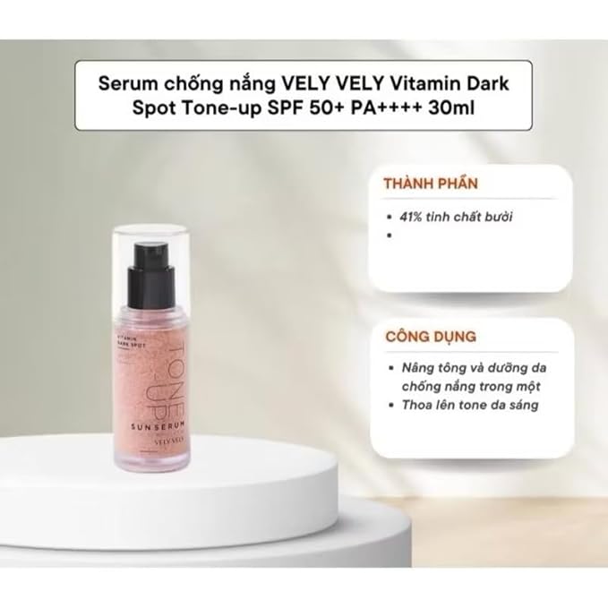 Vitamin Dark Spot Sun Serum VELY-VELY SPF 50+ PA++++ Tone-Up Brightening 30ml