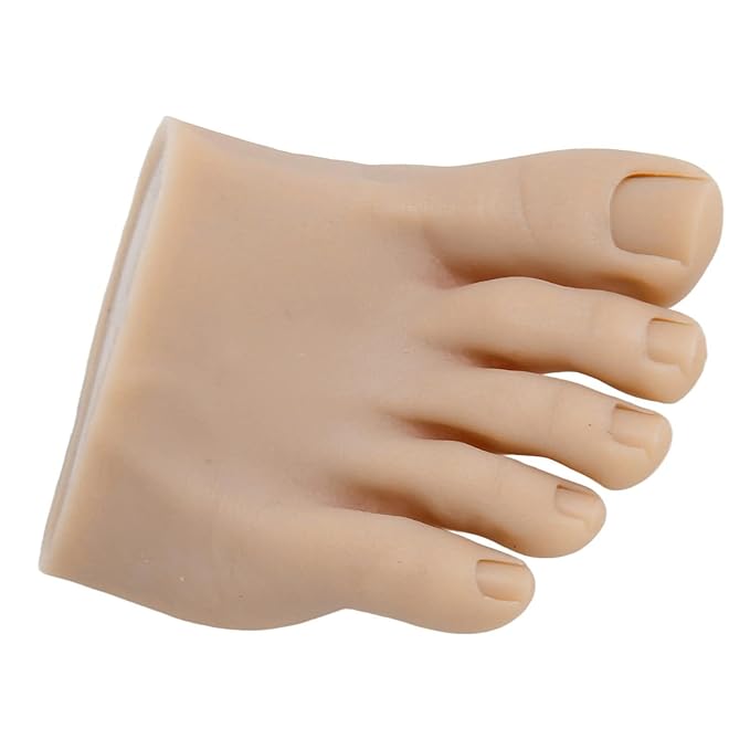 1 Pair Practice Fake Foot Flexible Movable Soft Silicone Fake Foot Prosthetic Manicure Tool For Nails Training Display Silicone Prosthetic