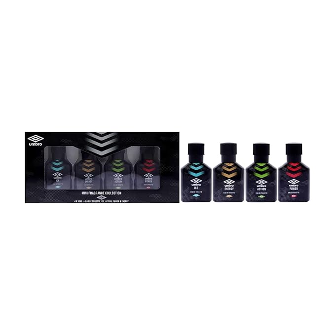 Umbro Mini Fragrance Collection by Umbro for Unisex - 4 Pc Mini Gift Set 1oz Power EDT Spray 1oz Ice EDT Spray 1oz Energy EDT Spray 1oz Action EDT Spray