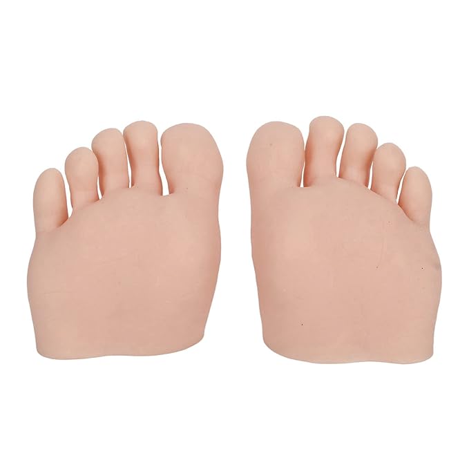 1 Pair Fake Foot Silicone Feet Nail Art Training Foot Silicone Practice Feet Model for Pedicure Toe Nail Art Acrylic Nails