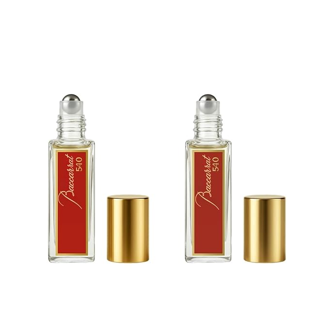 Equivalence of Baccarrat 54O Extrait de Parfume -Long Lasting Daily 12-14 Hours Perfume Oil Roll On Deluxe for Men Women 99% Same Fragrance large bottle not included (10 ml X 2 EXTRAIT ROLL ON OIL)