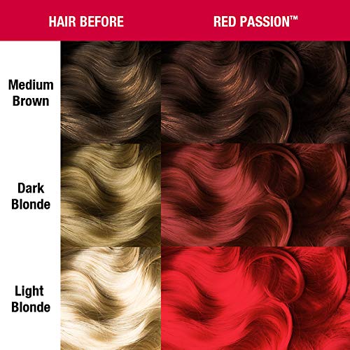 MANIC PANIC Classic Red Passion Semi Permanent Hair Color - Medium Cherry Red Hair Dye for Women &amp Men That Lasts 4-6 Weeks - Vegan Ammonia &amp Cruelty-Free - Create &amp Mix Custom Shades (4o