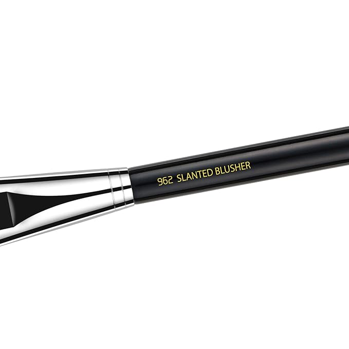 Bdellium Tools Professional Makeup Brush - Maestro Series 962 Slanted Blusher - With Mix of Soft Synthetic &amp Natural Fibers For Contour &amp Highlight (Black 1pc)