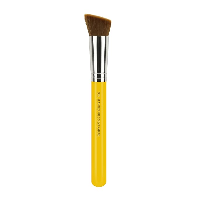 Bdellium Tools Professional Makeup Brush - Studio Series 956 Slanted Precision Kabuki - With Soft Synthetic Fibers For Perfect Complexion (Yellow 1pc)