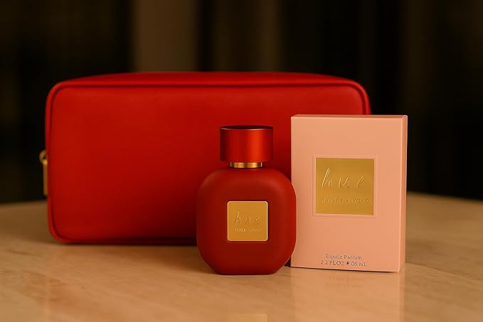 Hayley Kiyoko HUE Eau De Parfum Gift Set ? 2.2 oz EDP Spray + Red Toiletry Bag | Luxury Women?™s Fragrance Long-Lasting Floral Scent Gift for Her