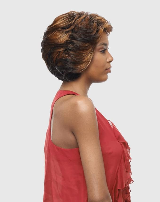 VANESSA Fashion Wigs Medium Short Length Layered Wavy Style Heatwave Full Volume Synthetic Hair Wig - KIMEE (1)