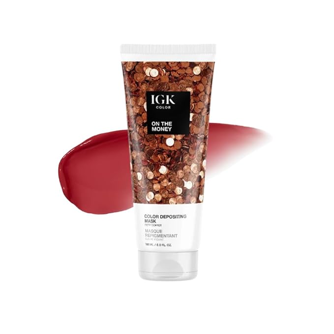 IGK Hair Gloss Toner &amp Color Depositing Mask | Fiery Copper Semi-Permanent | Vegan + Cruelty Free | On The Money