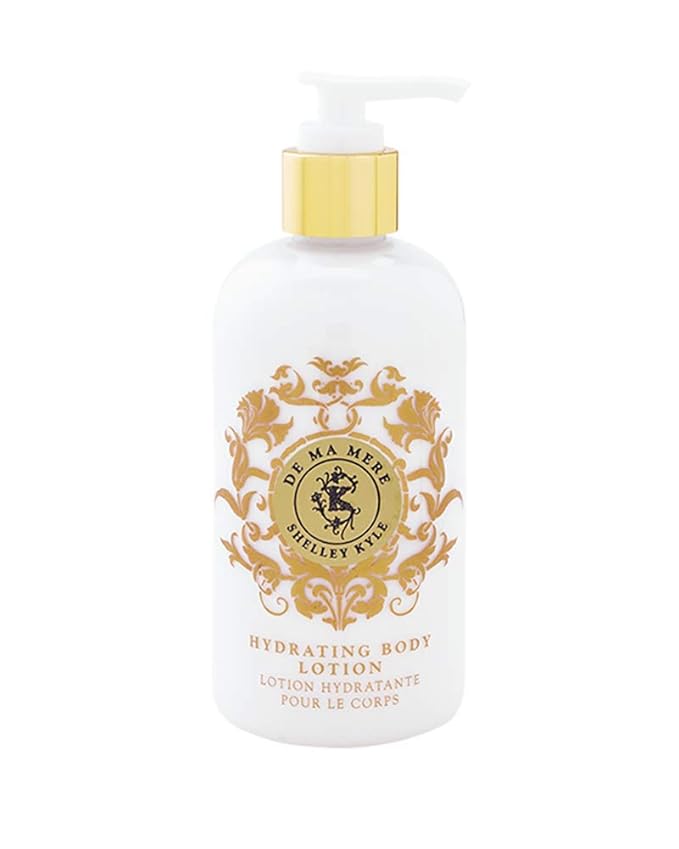 De Ma Mere Complete Gift Set Includes Hydrating Body Lotion Foaming Bath Gel And Perfume Packaged in Beautiful Cream and Gold Gift Box with Ribbon