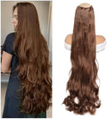 Hair Extensions 40 Inch Ultra Long Wavy Hair Clip in Hair Extensions One Piece Long Thick Synthetic Hairpieces with 5 Clips for Party Cosplay and Various Occasions Hair Extensions Clip in(Light Brown)